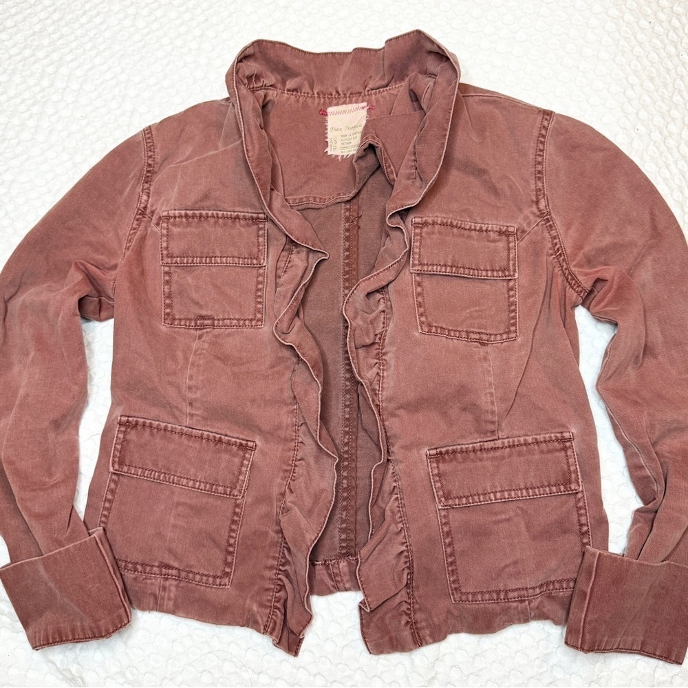 Free People Harley Military Jacket brick Size XS - Picture 2 of 7